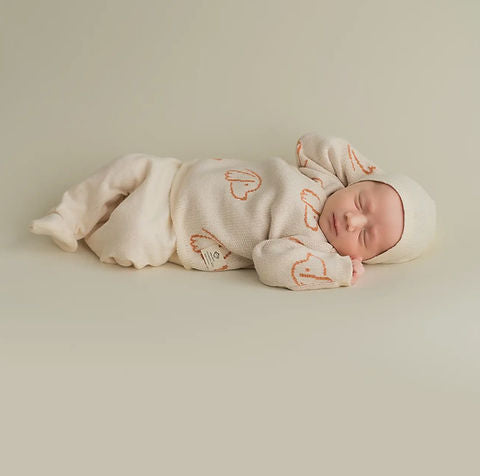 Pure Puppy Love - Organic Spanish Knitted Baby 3-Piece Outfit + Keepsake Bag