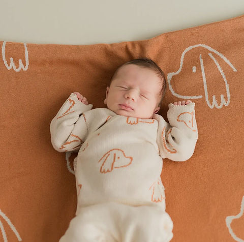 Pure Puppy Love - Organic Spanish Knitted Baby 3-Piece Outfit + Keepsake Bag