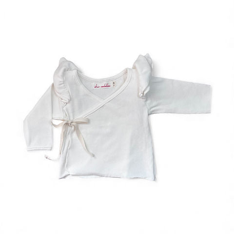 Celeste Bow 3-Piece Set - Frill Wrap Top, Footed Leggings & Matching Headband