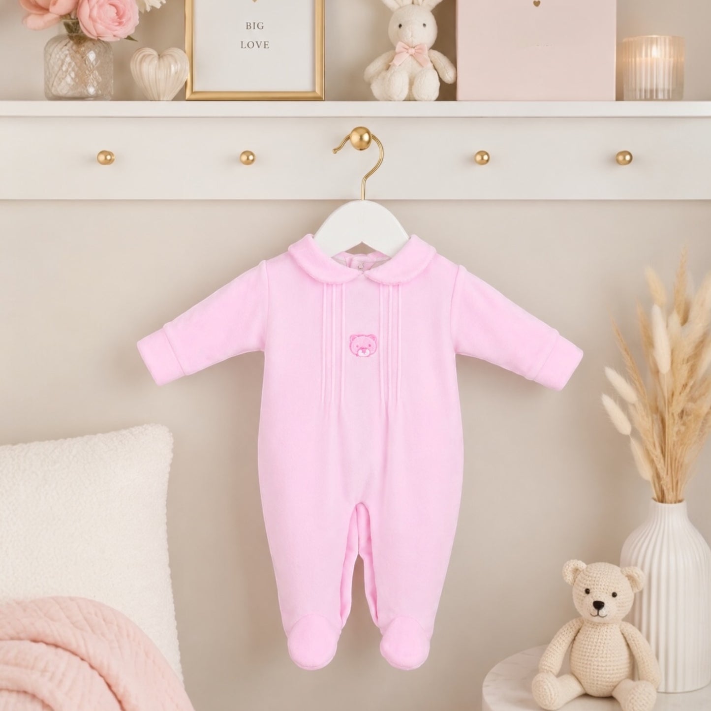 Bear Sleepsuit - Pink