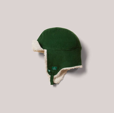 Vintage Green Sherpa Fleece Cosy Hat - Unisex Organic Winter Hat