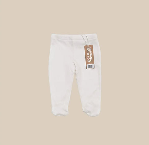 Natural Footed Baby Trousers - Organic Cotton Unisex Trousers - Single