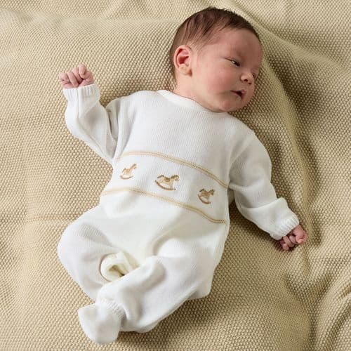 Rocking horse knitted onesie