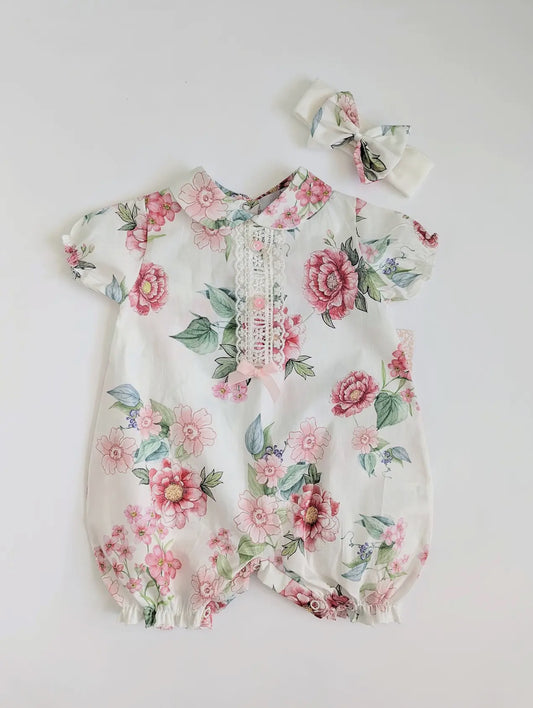 Beau Kid - Floral Bloom Romper & Headband Set