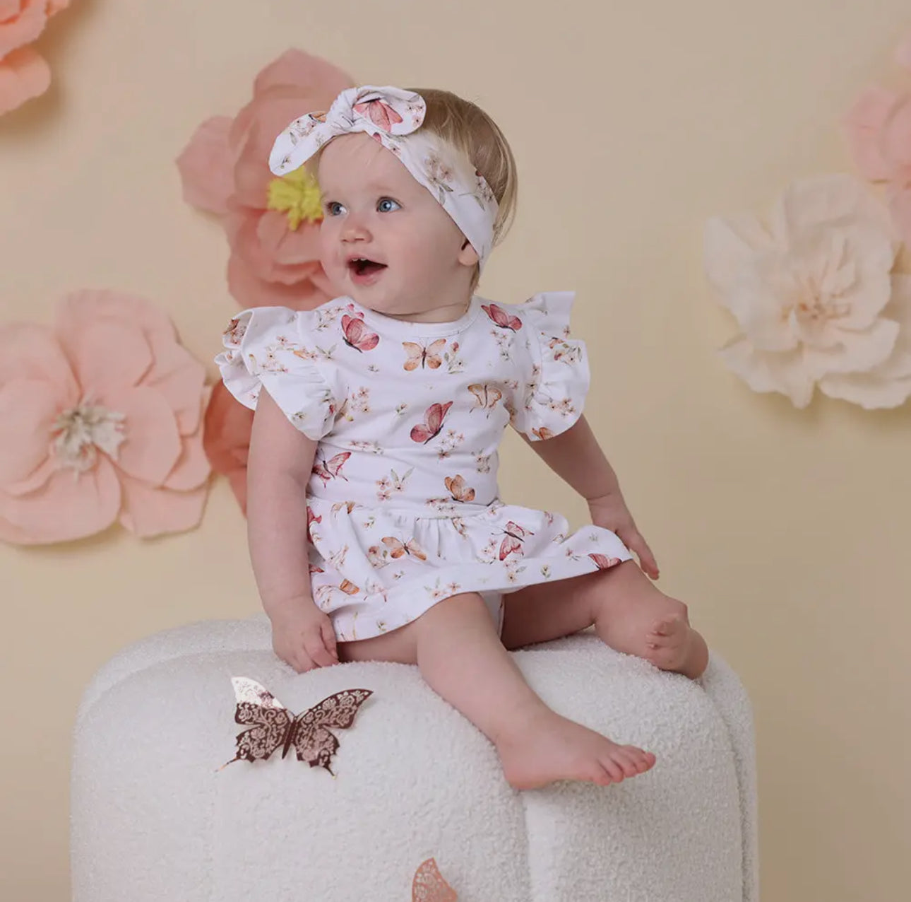 Butterfly Short Sleeve Organic Dress