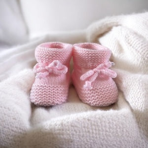 Pink Knit Baby Booties
