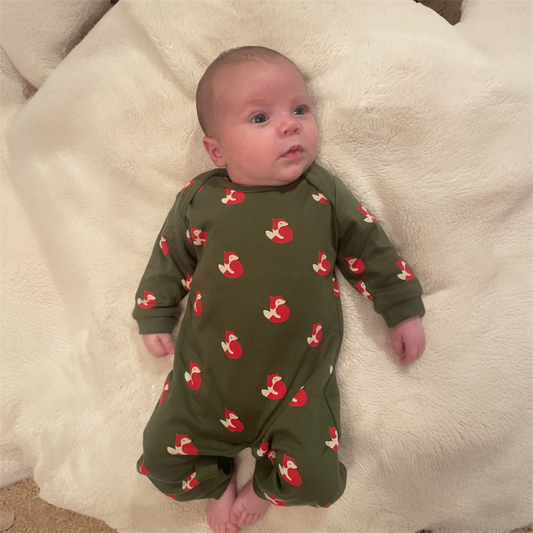 Little Fox Organic Romper Playsuit - Delightful Organic Cotton Onesie -Unisex Design