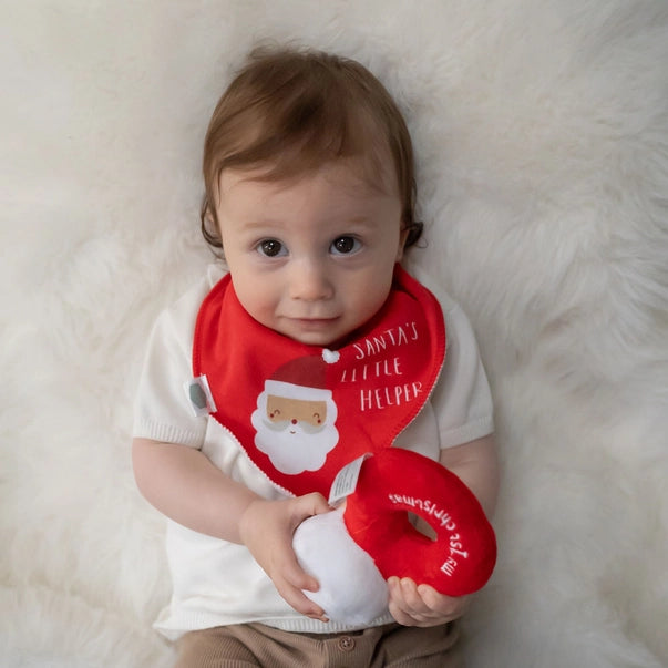 Santa's Little Helper Christmas Bib