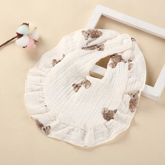 Cute bear frill bib