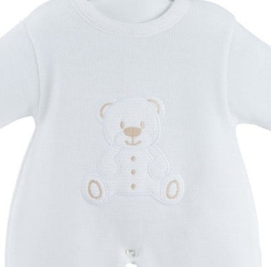 White teddy knitted onesie