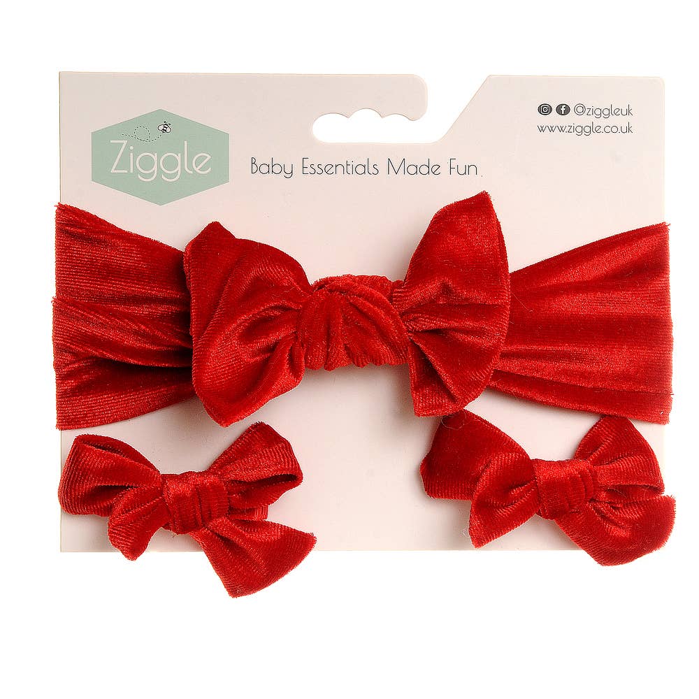 Red Velvet Hairbow and Hairclip set