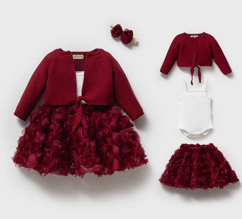 Noelle Burgundy Floral 4-Piece Set