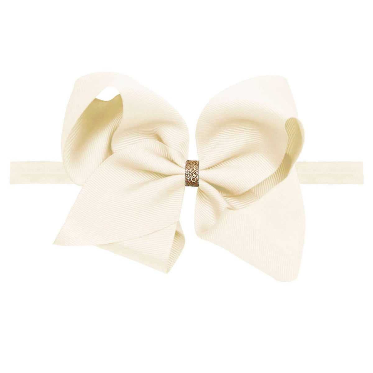 Aurelia Ivory & Gold Bow Headband