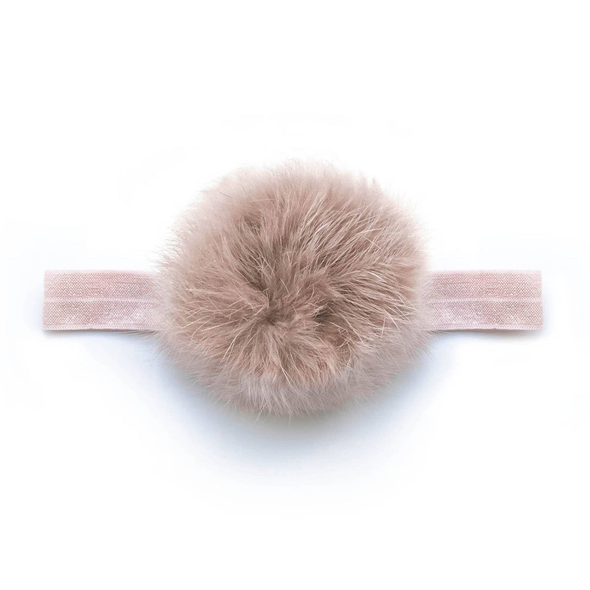Antique Mauve Pom Pom Baby Headband