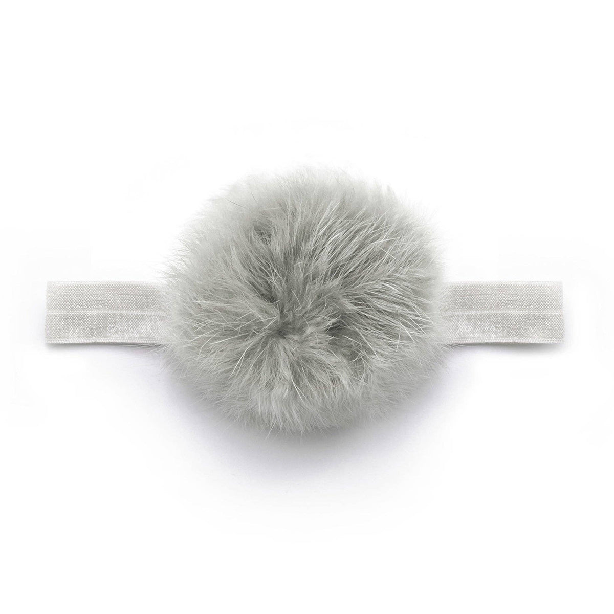 Silver Pom Pom Baby Headband