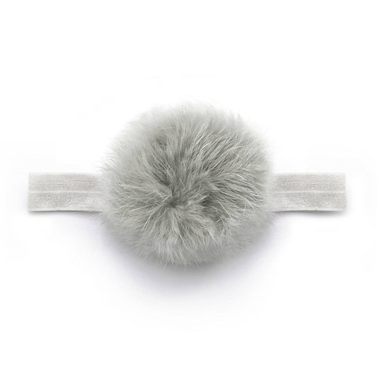 Silver Pom Pom Baby Headband