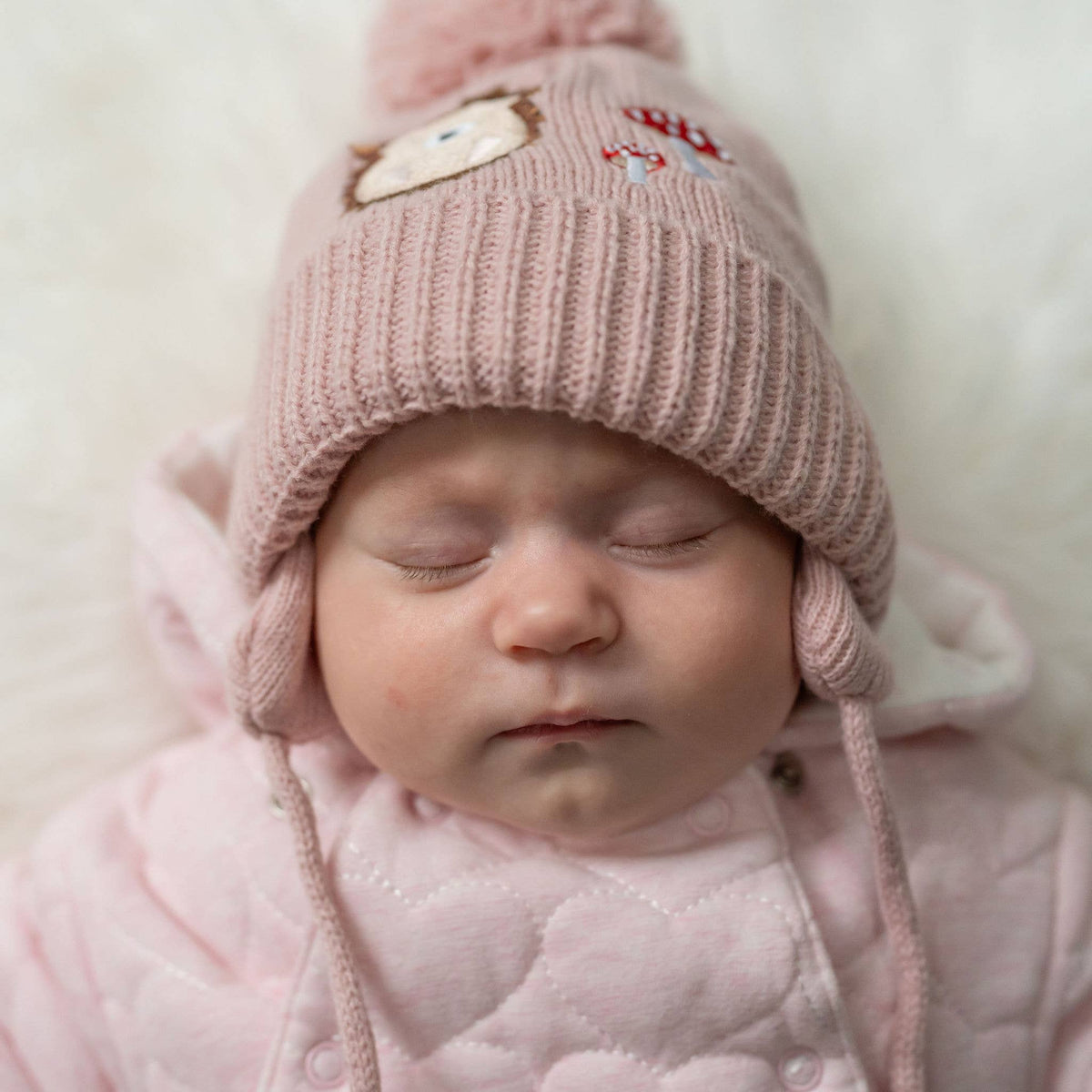 Little Hedgehog & Toadstool Hat and Mittens Set | 0–12 Months