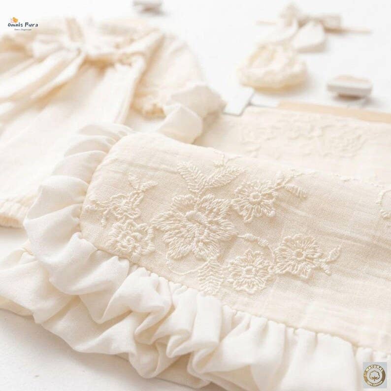 Luxury Baby Girl Muslin and Lace 4-Piece Heirloom Set