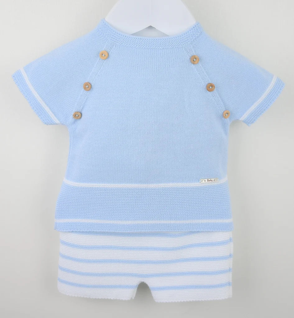 Casper Shorts Suit Blue/White
