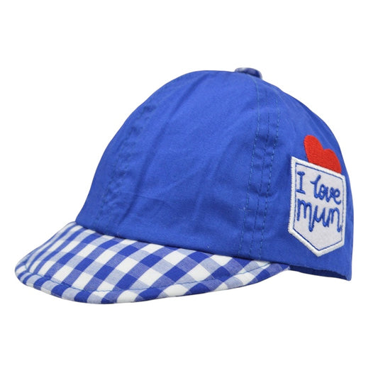 Baby boys peak cap with I love mum detail
