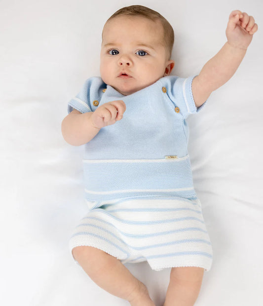 Casper Shorts Suit Blue/White