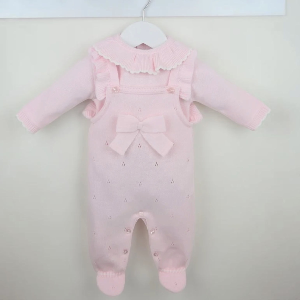 Caterina Pointelle Dungaree Set