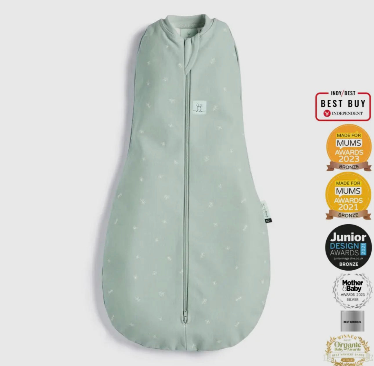 Ergopouch - Organic All Year Cocoon Swaddle  Sleeping Bag - Sage - 1.0 Tog