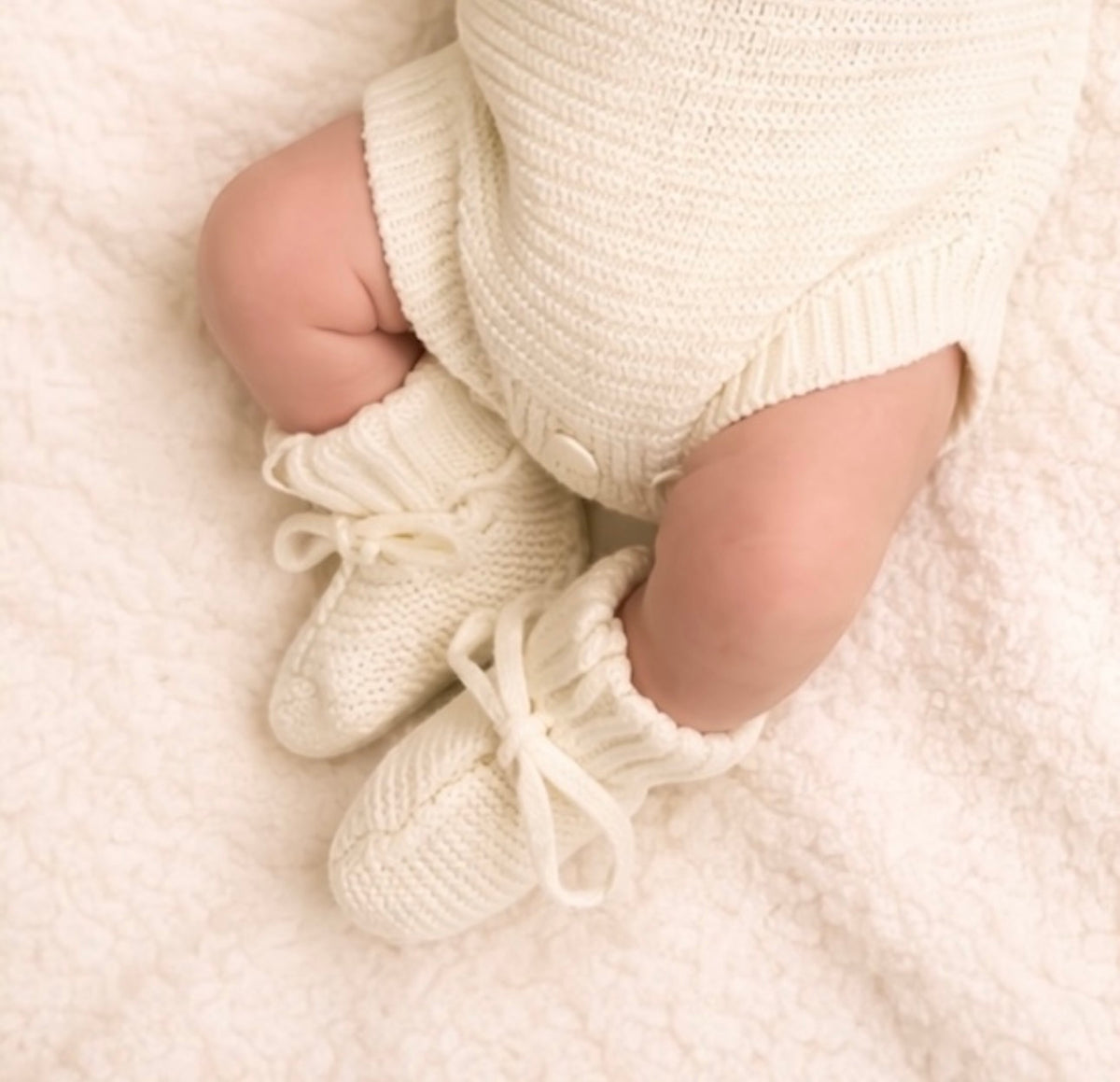 Chunky Knit Booties - Ivory