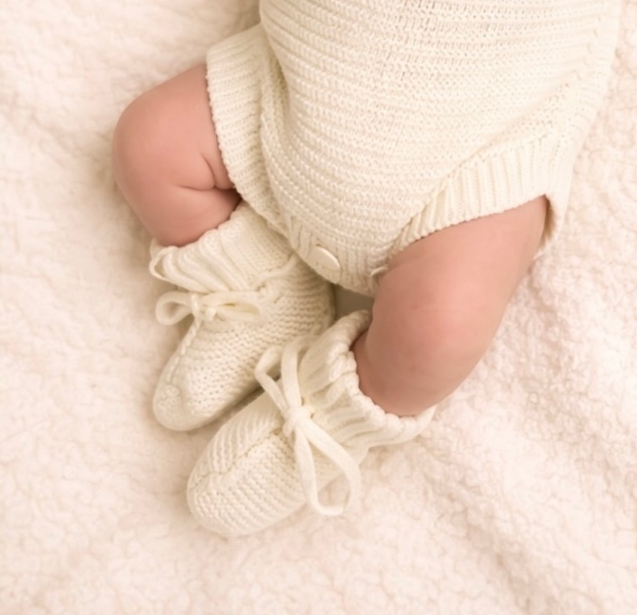 Chunky Knit Booties - Ivory
