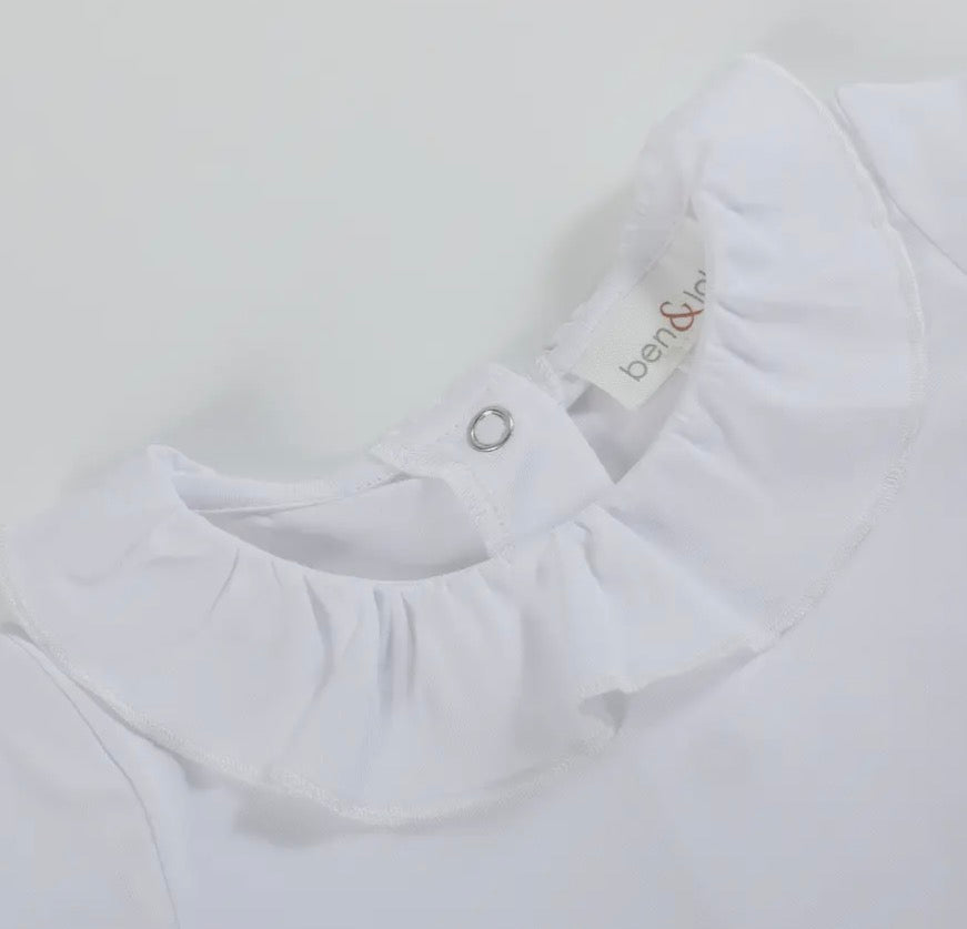 Frida White Frill Baby Bodysuit