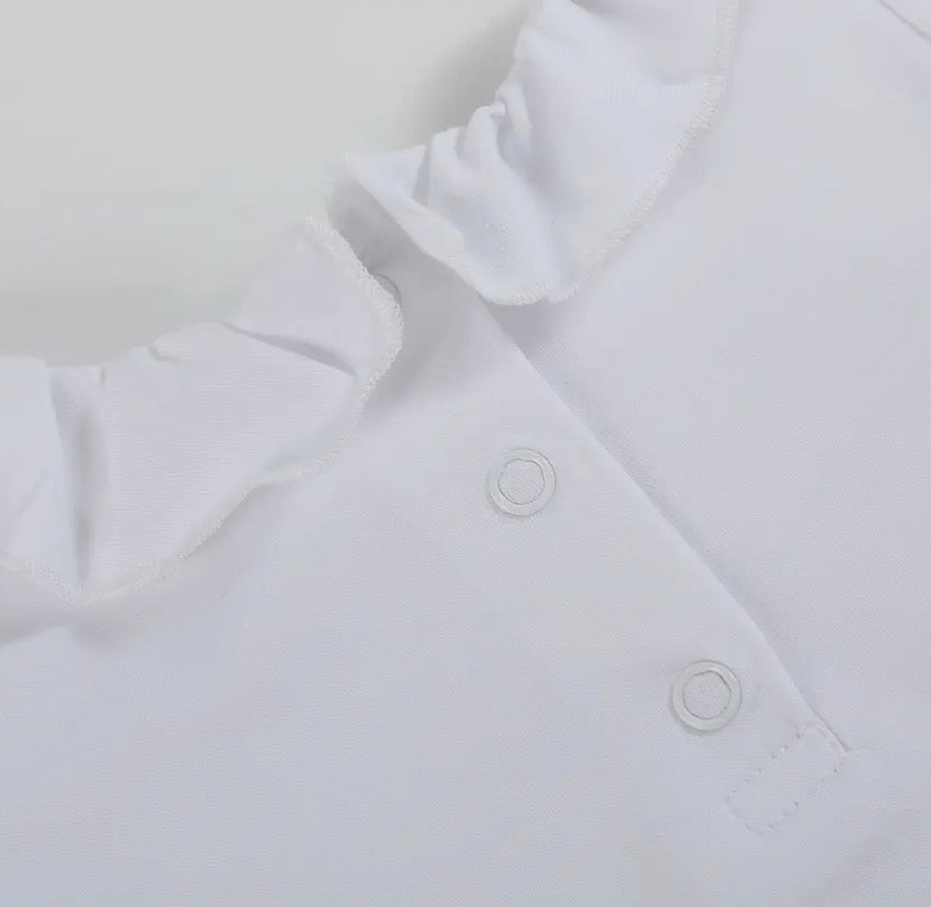 Frida White Frill Baby Bodysuit