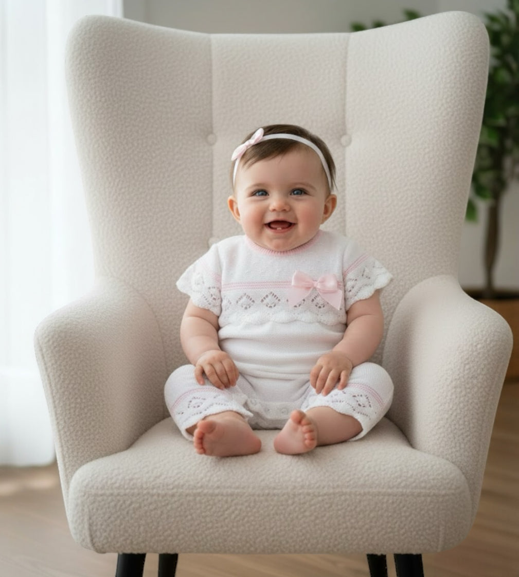 Keeva Knitted Romper - White