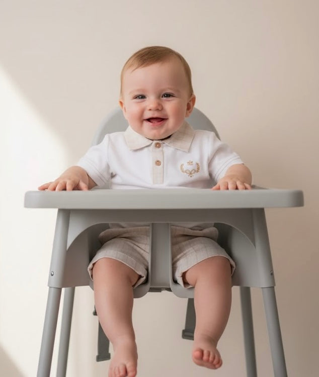 Beau Kid - Little Gentleman Polo & Check Shorts Set