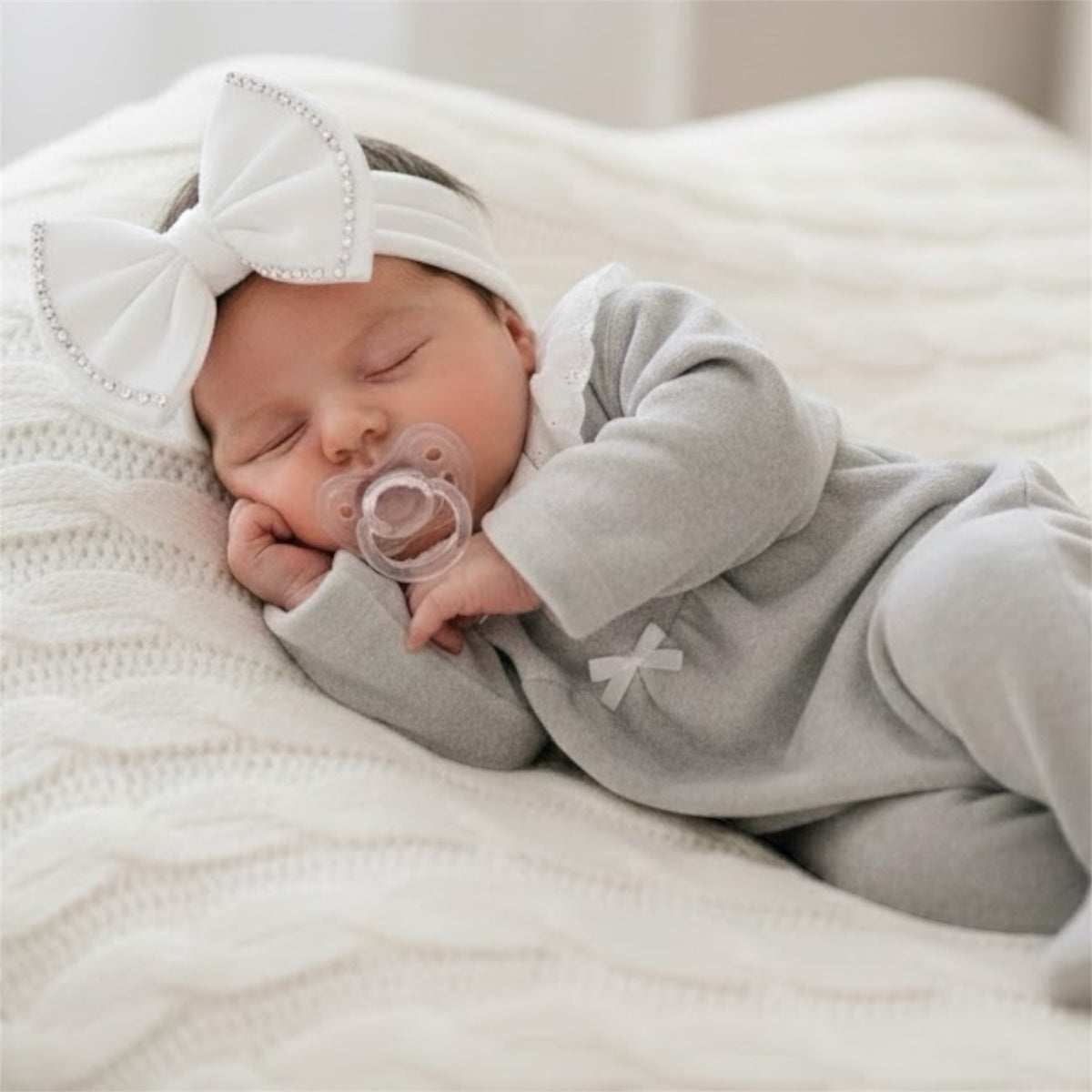 Little Grace Lace Collar Sleepsuit