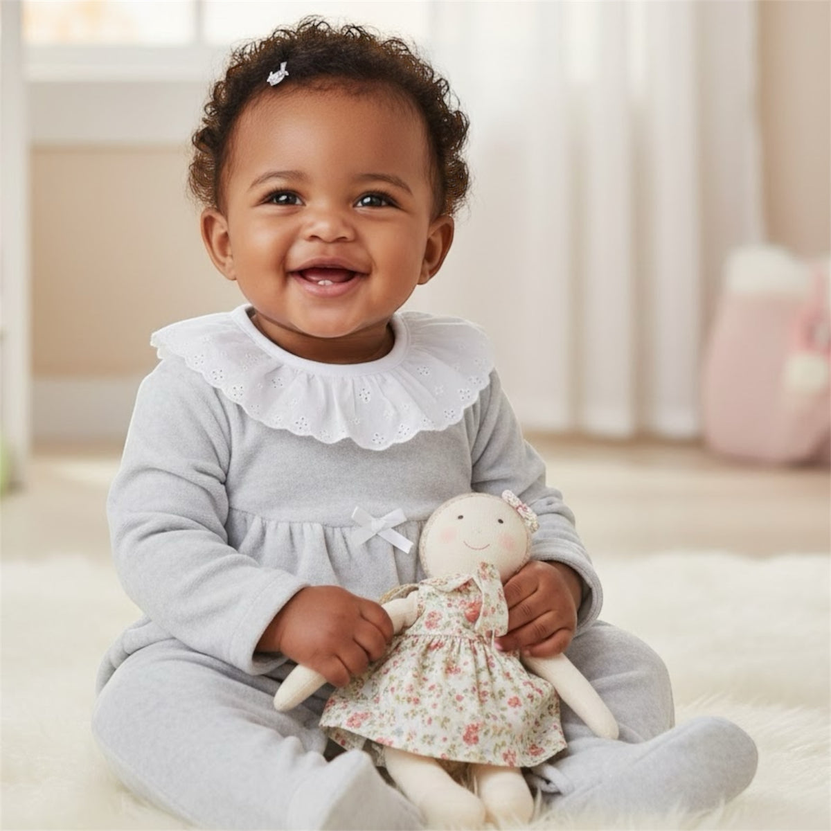 Little Grace Lace Collar Sleepsuit