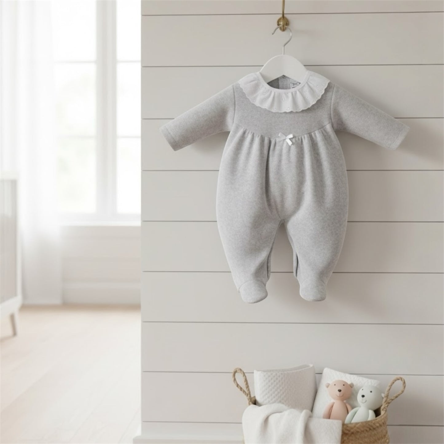 Little Grace Lace Collar Sleepsuit