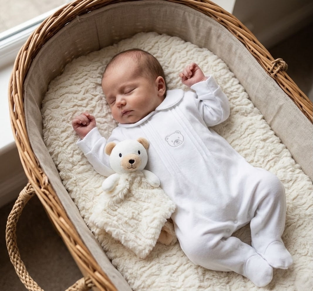 Bear Sleepsuit - White