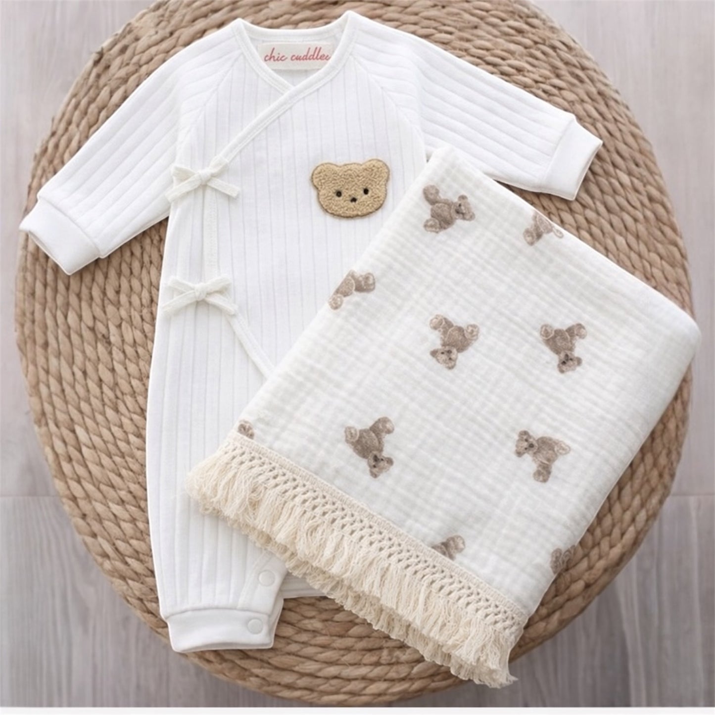 Pram & Cuddle Teddy Newborn Gift Set