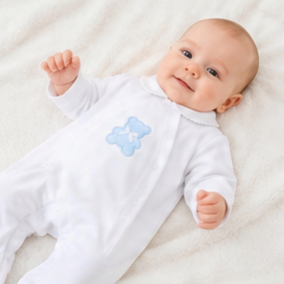 Beau Bear Sleepsuit - Blue