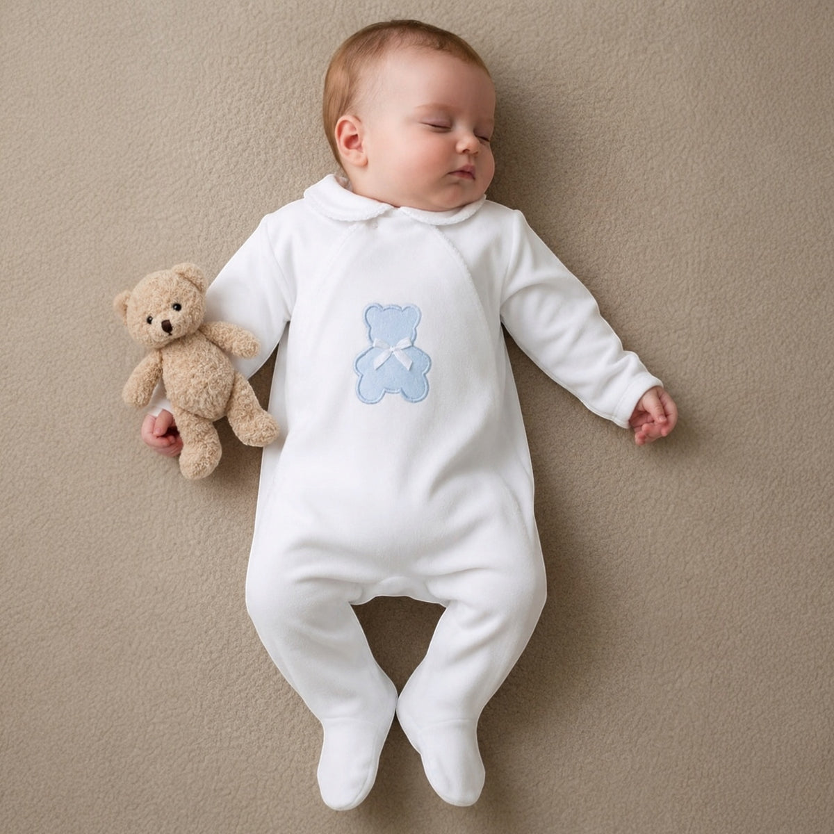 Beau Bear Sleepsuit - Blue