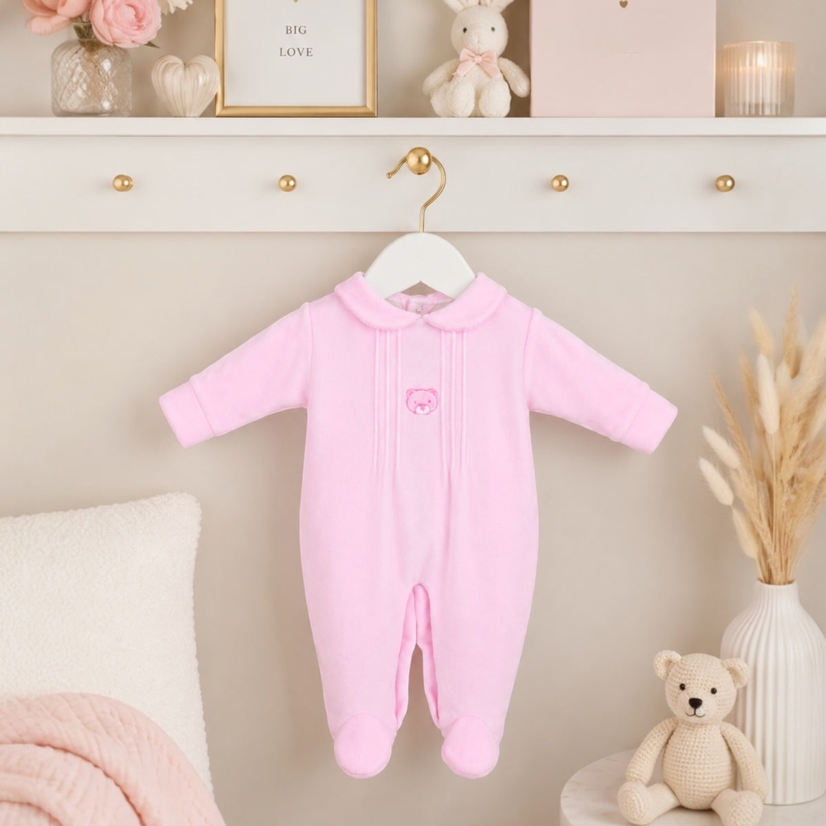 Bear Sleepsuit - Pink