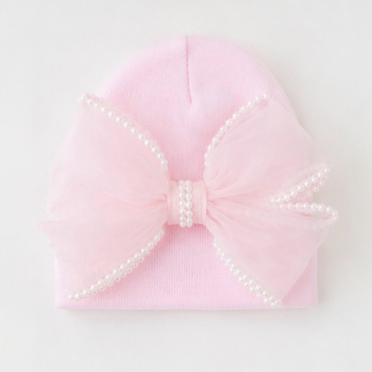 Chiffon Pearl Bow Hospital Hat