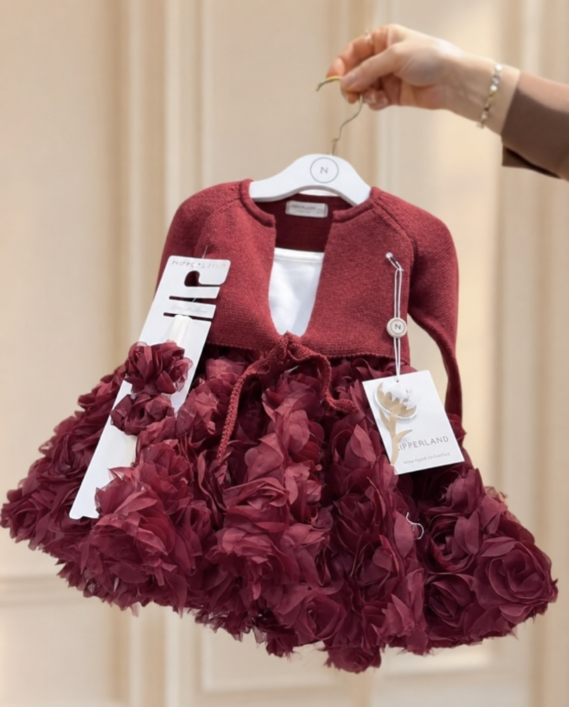 Noelle Burgundy Floral 4-Piece Set