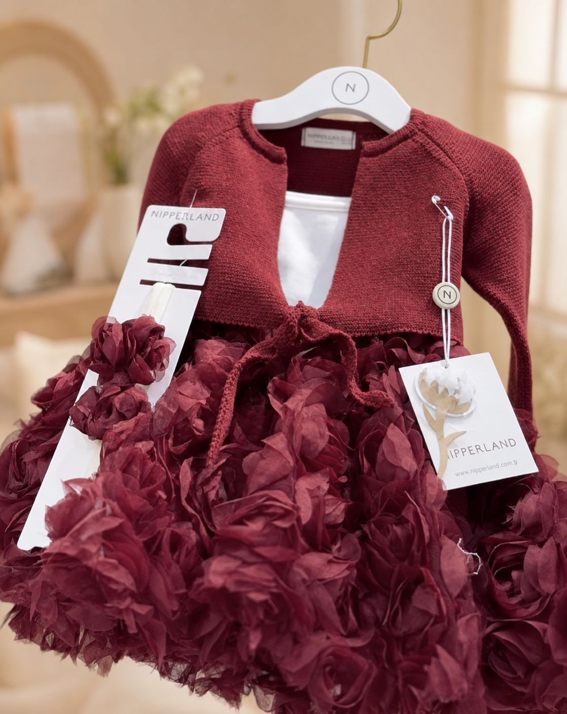 Noelle Burgundy Floral 4-Piece Set