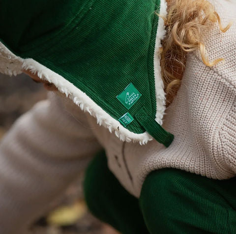 Vintage Green Sherpa Fleece Cosy Hat - Unisex Organic Winter Hat