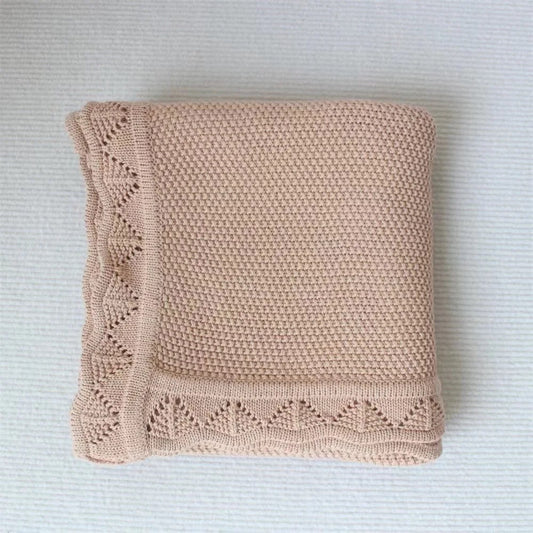 Scalloped Edge Organic Cotton Blanket