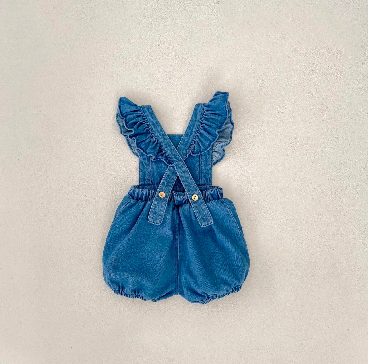 Baby Girl Denim Ruffle Dungarees