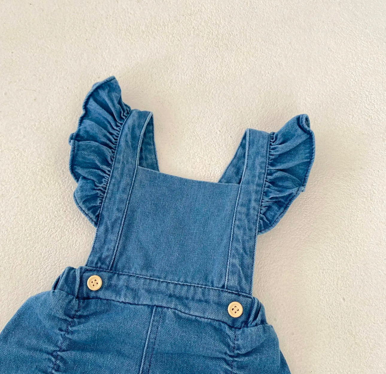 Baby Girl Denim Ruffle Dungarees