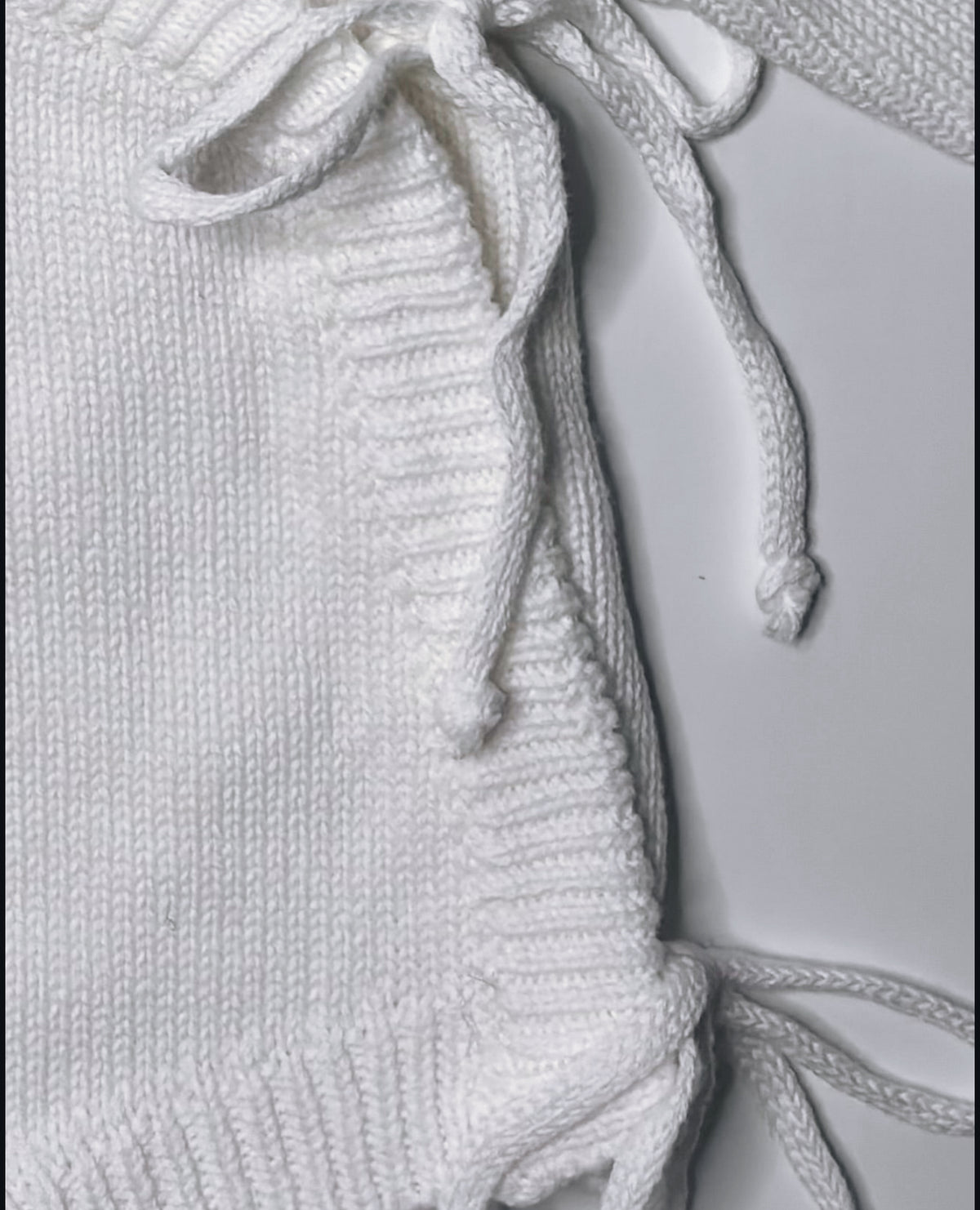 Baby Chunky Knit Hello World Side Tie Romper