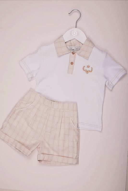 Beau Kid - T-Shirt & Check Shorts Set